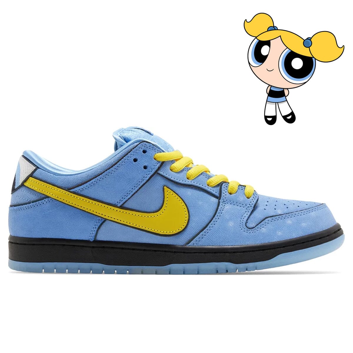 Nike SB Dunk Low "The Powerpuff Girls x Bubbles" Meninas Super Poderosas Azul Blizz Sneakers 